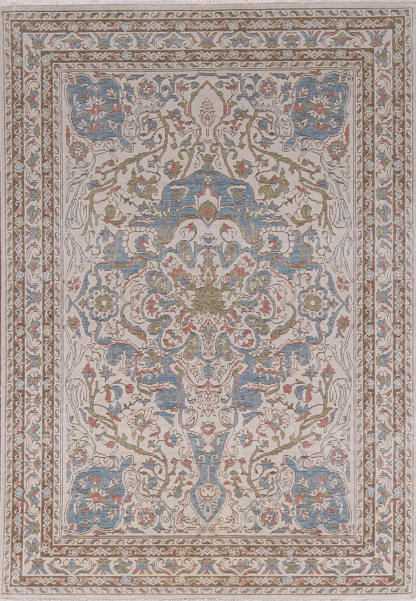 Geometric Oushak Turkish Area Rug 5x7