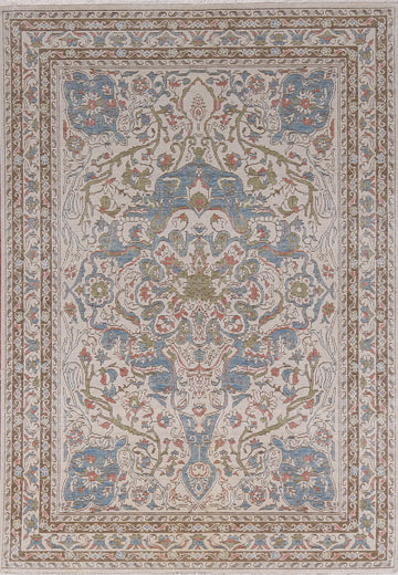 Geometric Oushak Turkish Area Rug 5x7