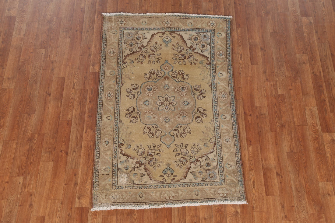 Geometric Handmade Tabriz Persian Wool Rug 3x5