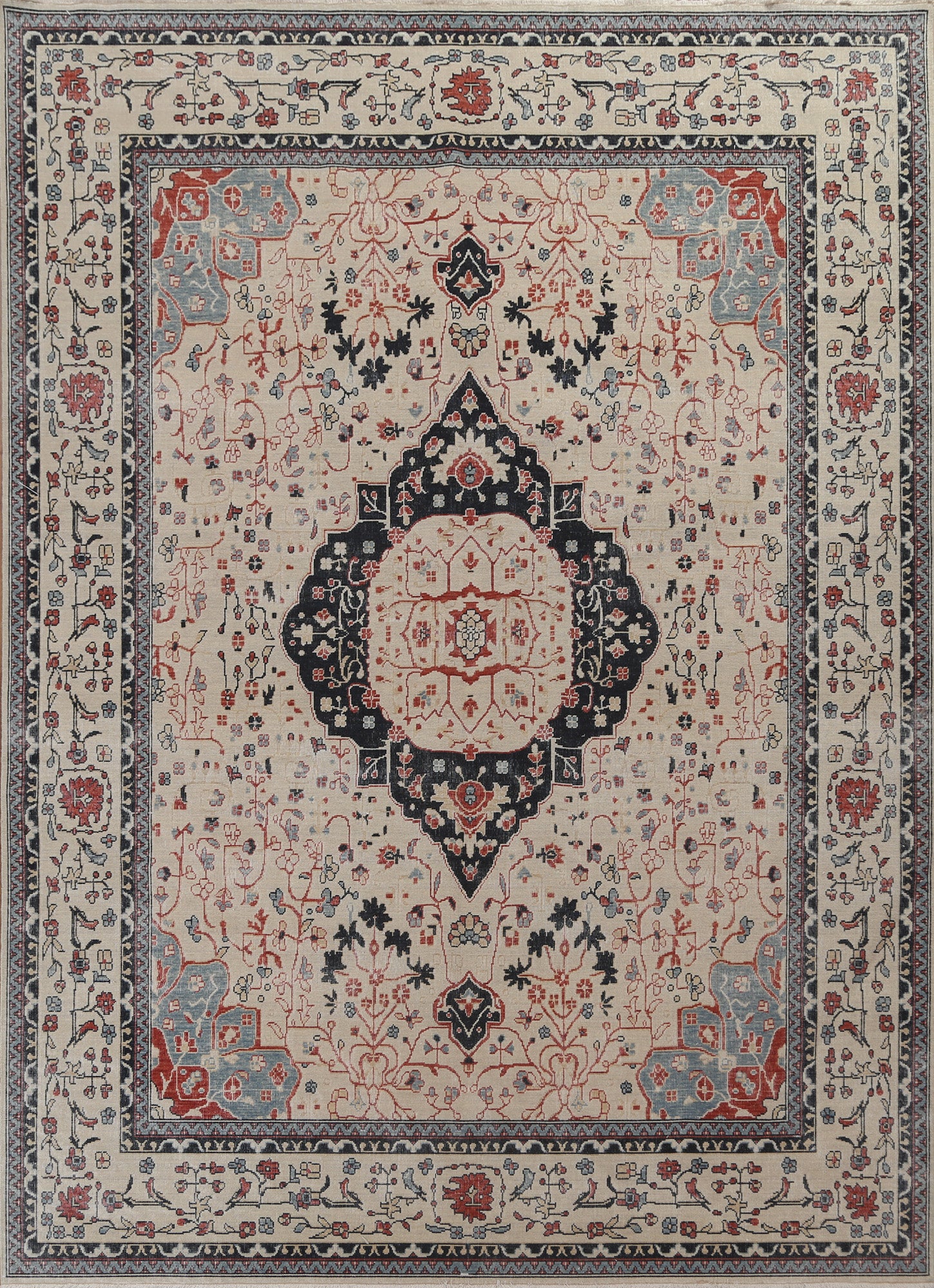 Geometric Kashan Mohtasham Turkish Area Rug 8x10