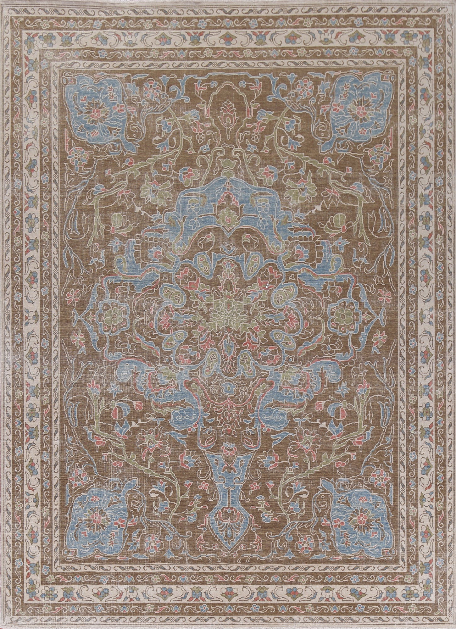 Geometric Oushak Wool Turkish Rug 8x10
