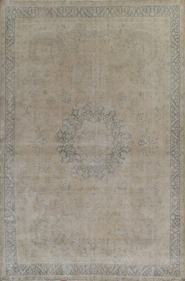 Distressed Wool Kerman Persian Area Rug 9x12