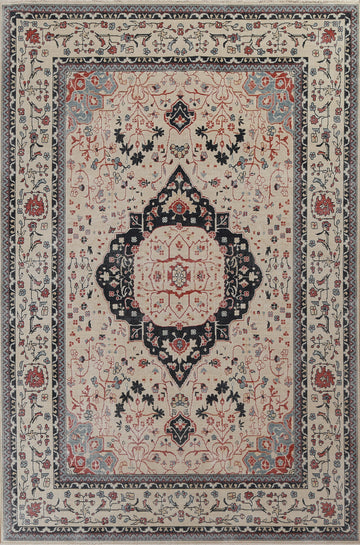 Floral Wool Kashan Mohtasham Turkish Area Rug 7x10