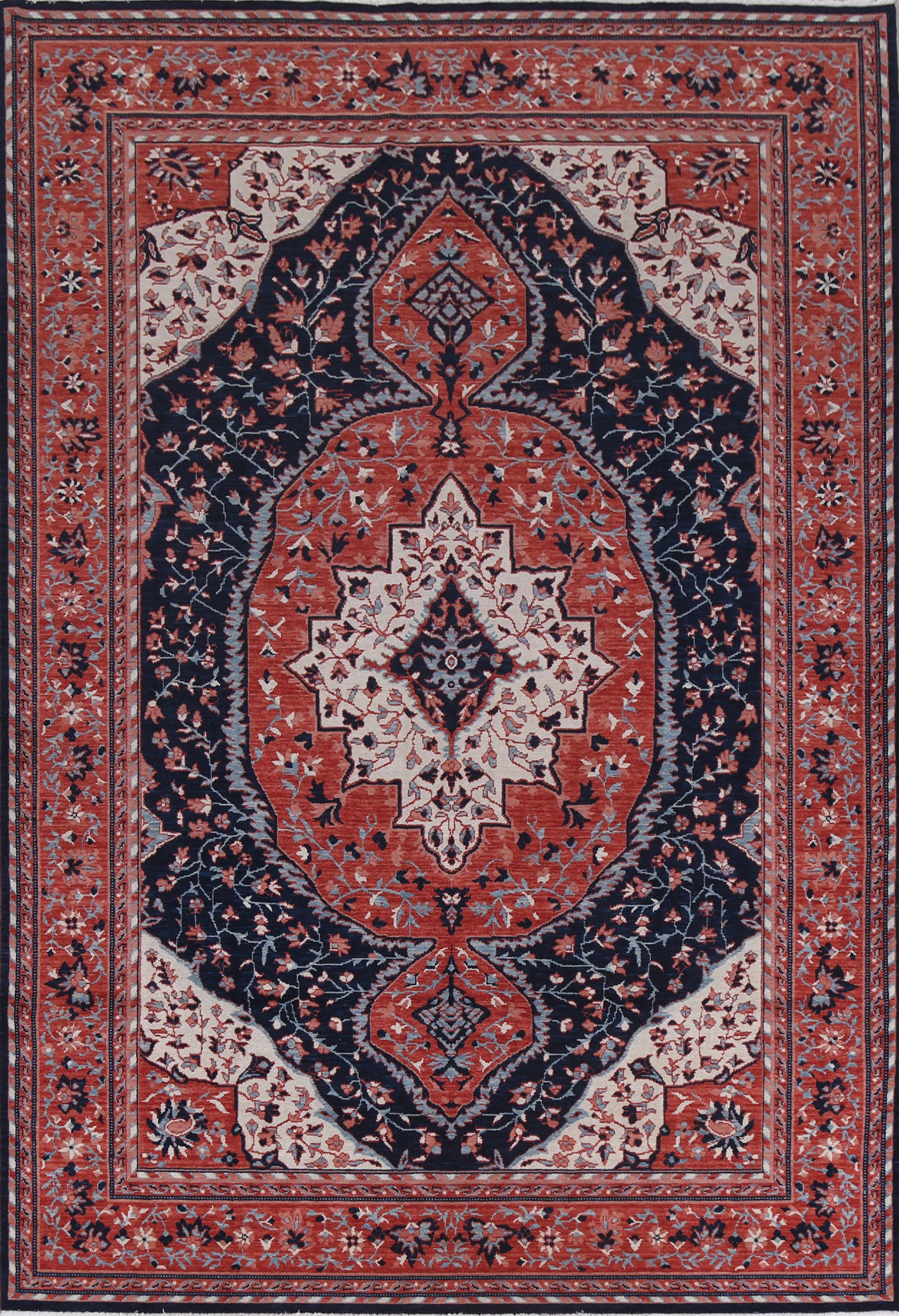 Geometric Sarouk Farahan Turkish Area Rug 7x10