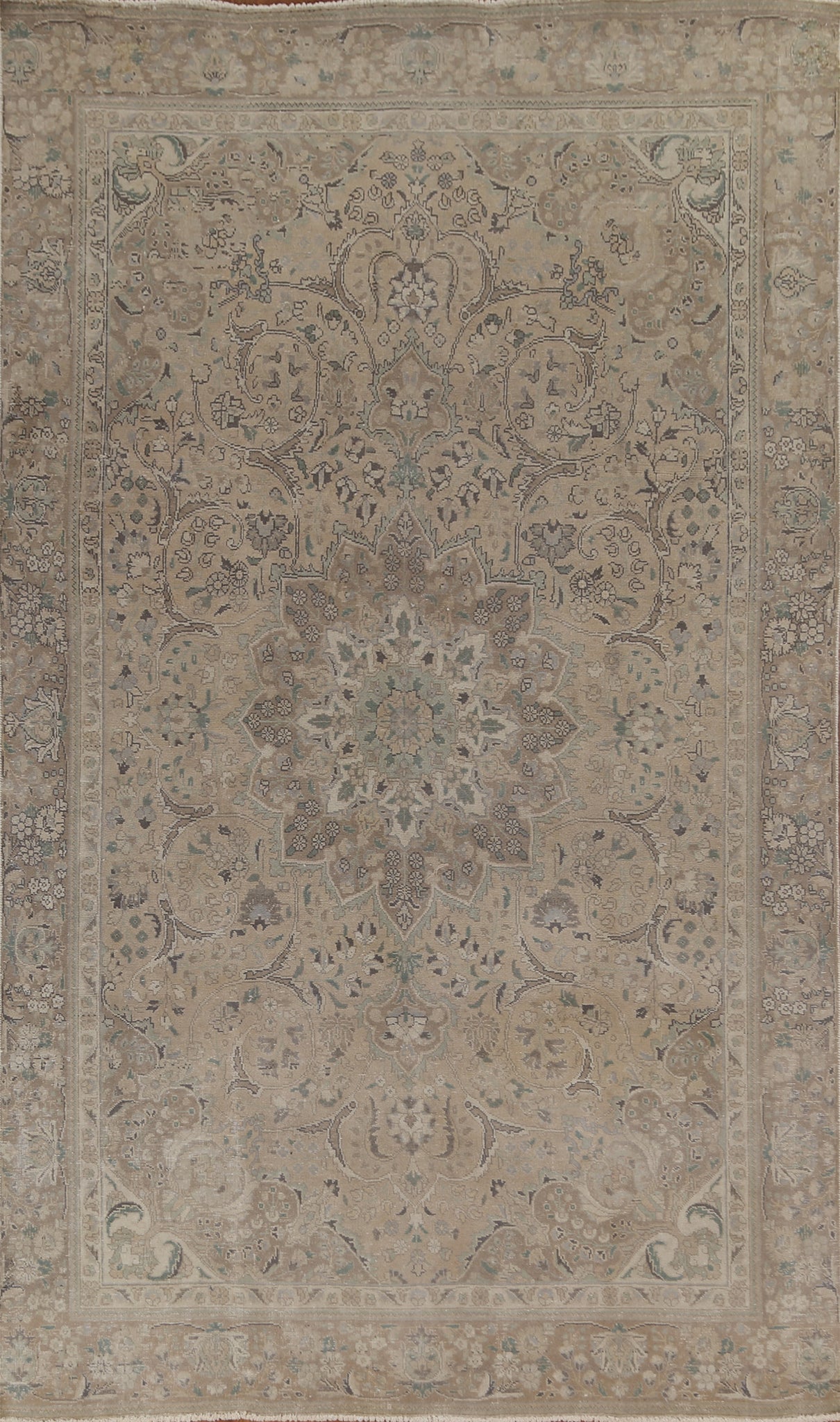 Muted Tabriz Persian Handmade Area Rug 6x10