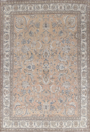 Floral Distressed Tabriz Persian Area Rug 10x13