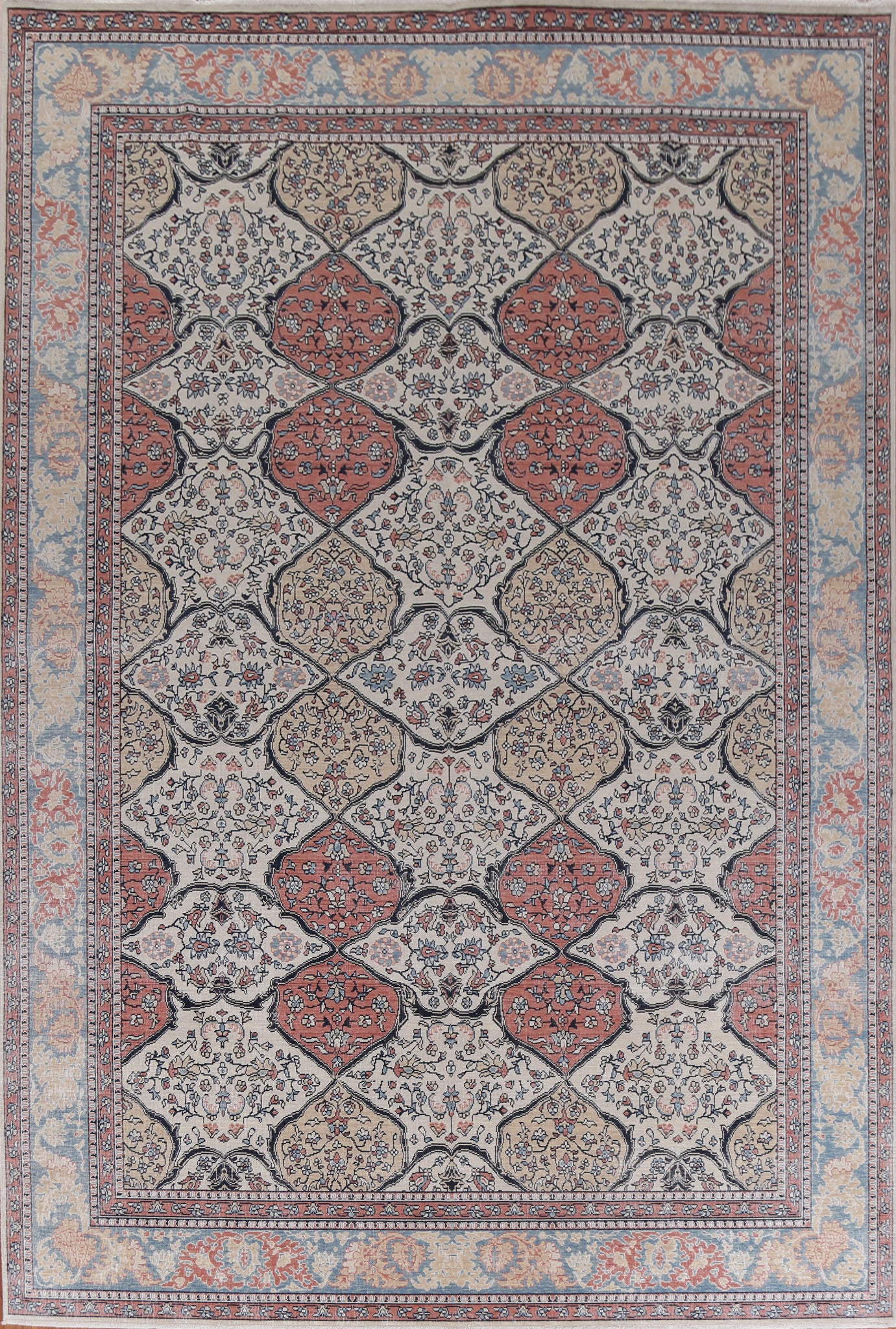 Geometric Bakhtiari Turkish Rug 9x12