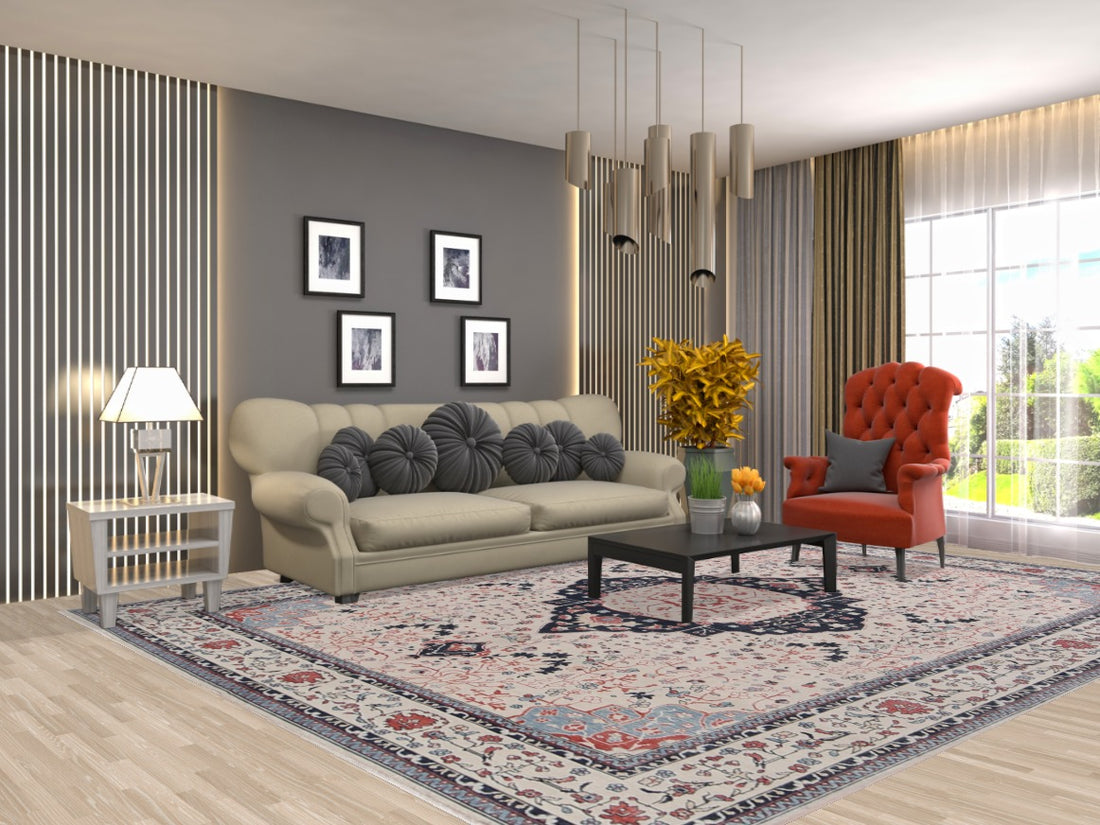 Wool Kashan Mohtasham Turkish Rug 9x12