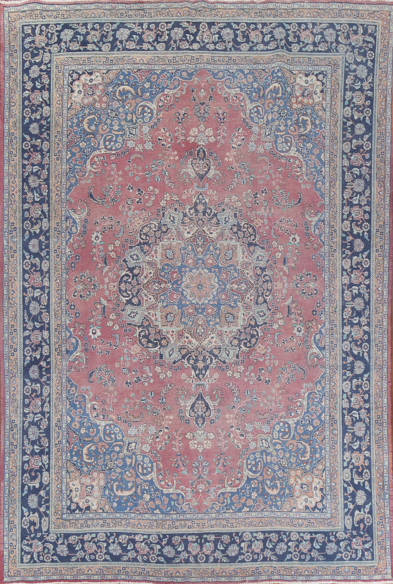 Floral Handmade Mashad Persian Area Rug 9x13