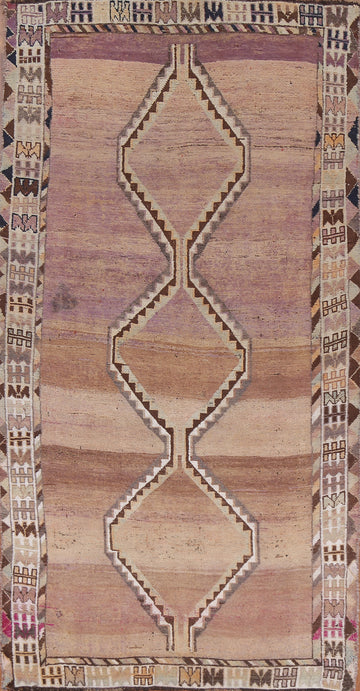 Antique Geometric Gabbeh Persian Area Rug 5x9