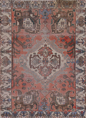 Geometric Bakhtiari Persian Area Rug 5x6