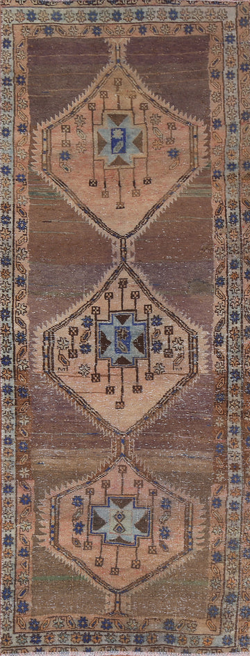 Vintage Wool rdebil Persian Runner Rug 3x9