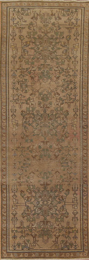 Vegetable Dye Geometric Tabriz Persian Rug 4x13