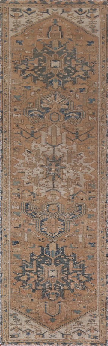 Geometric Heriz Persian Runner Rug 2x10