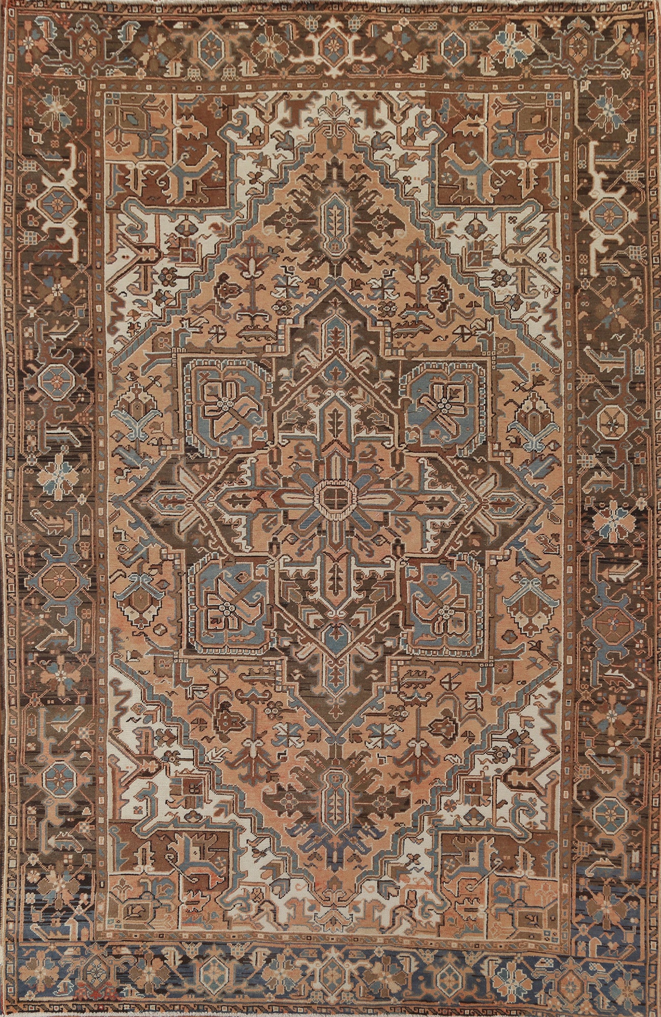 Geometric Wool Heriz Persian Area Rug 8x11