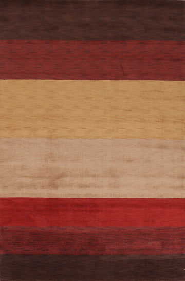 Striped Gabbeh Modern Area Rug 7x10