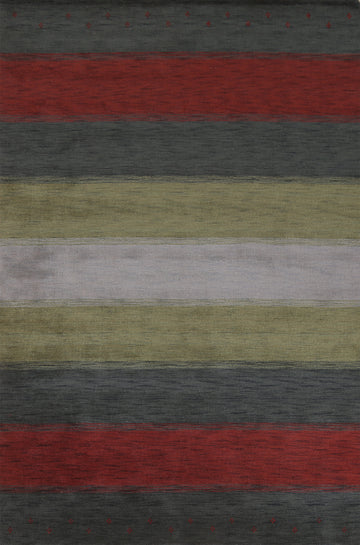 Striped Wool Gabbeh Oriental Area Rug 7x10