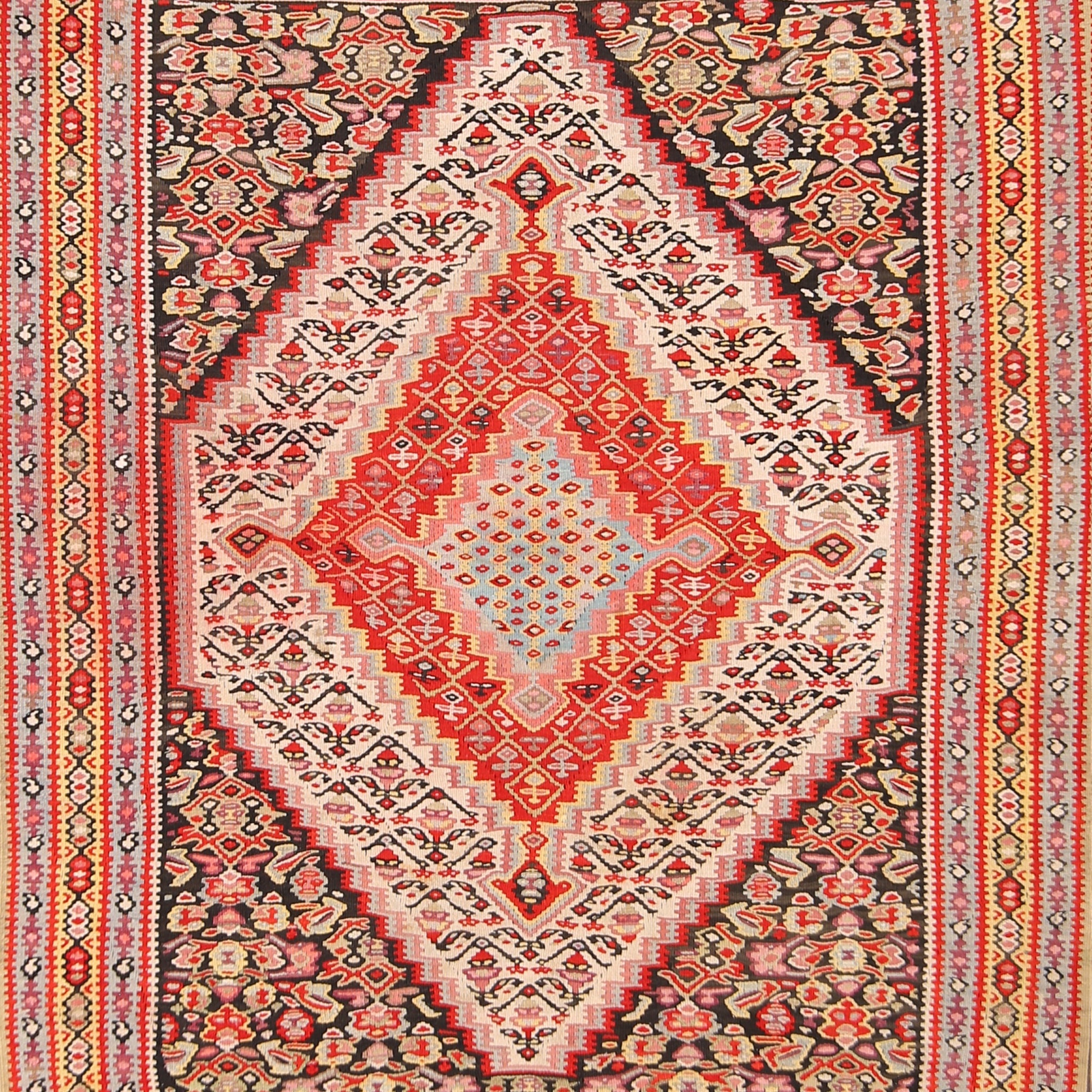 4x4 Kilim Senneh Bidjar Persian Area Rug