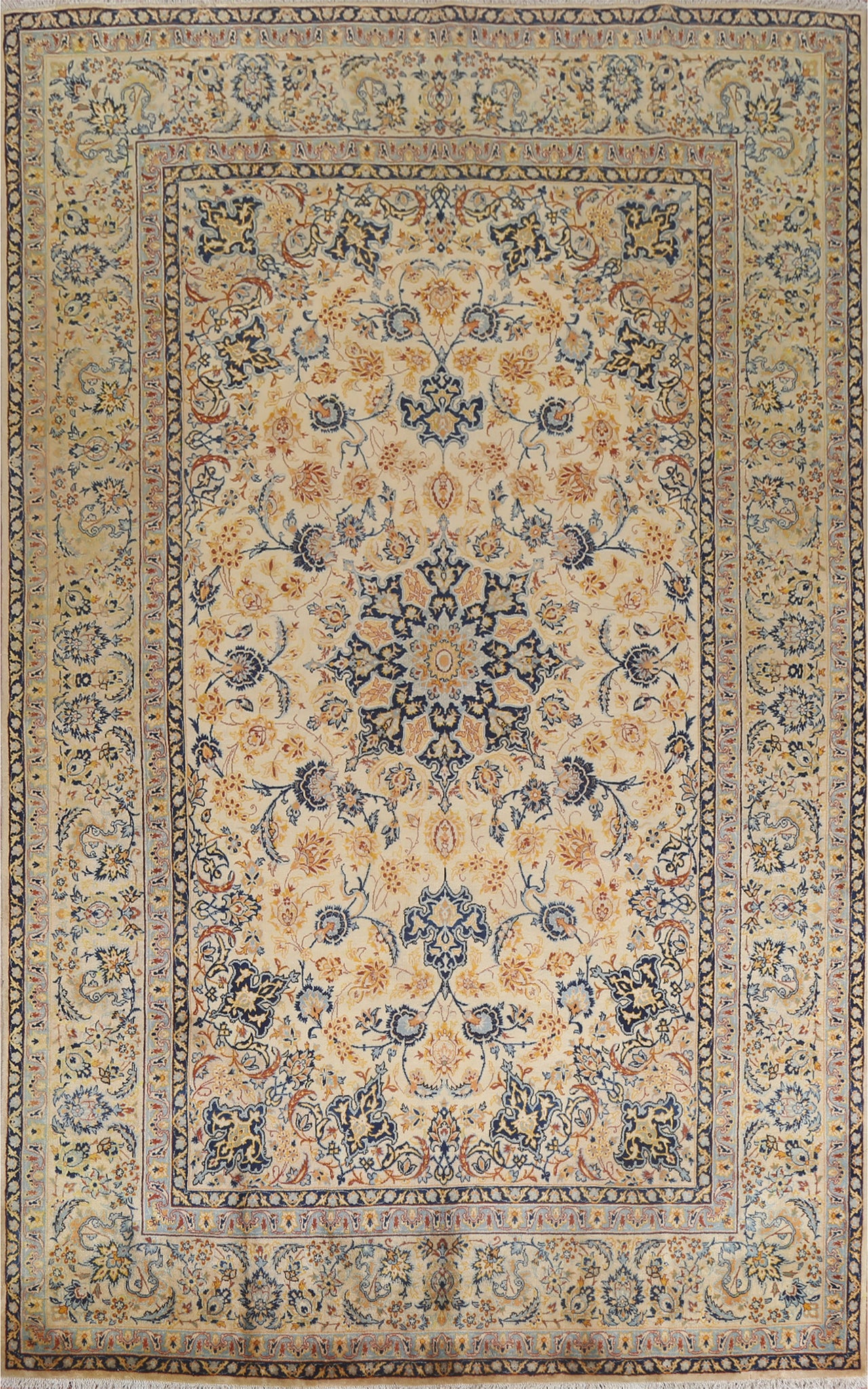 Vintage Wool Kashan Persian Area Rug 8x11
