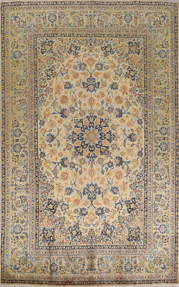 Vintage Wool Kashan Persian Area Rug 8x11