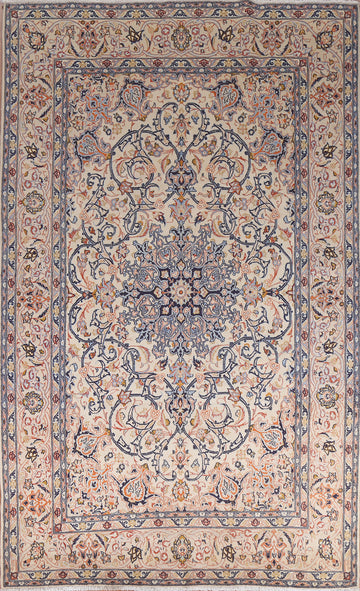 Vintage Floral Wool Kashmar Persian Area Rug 7x10