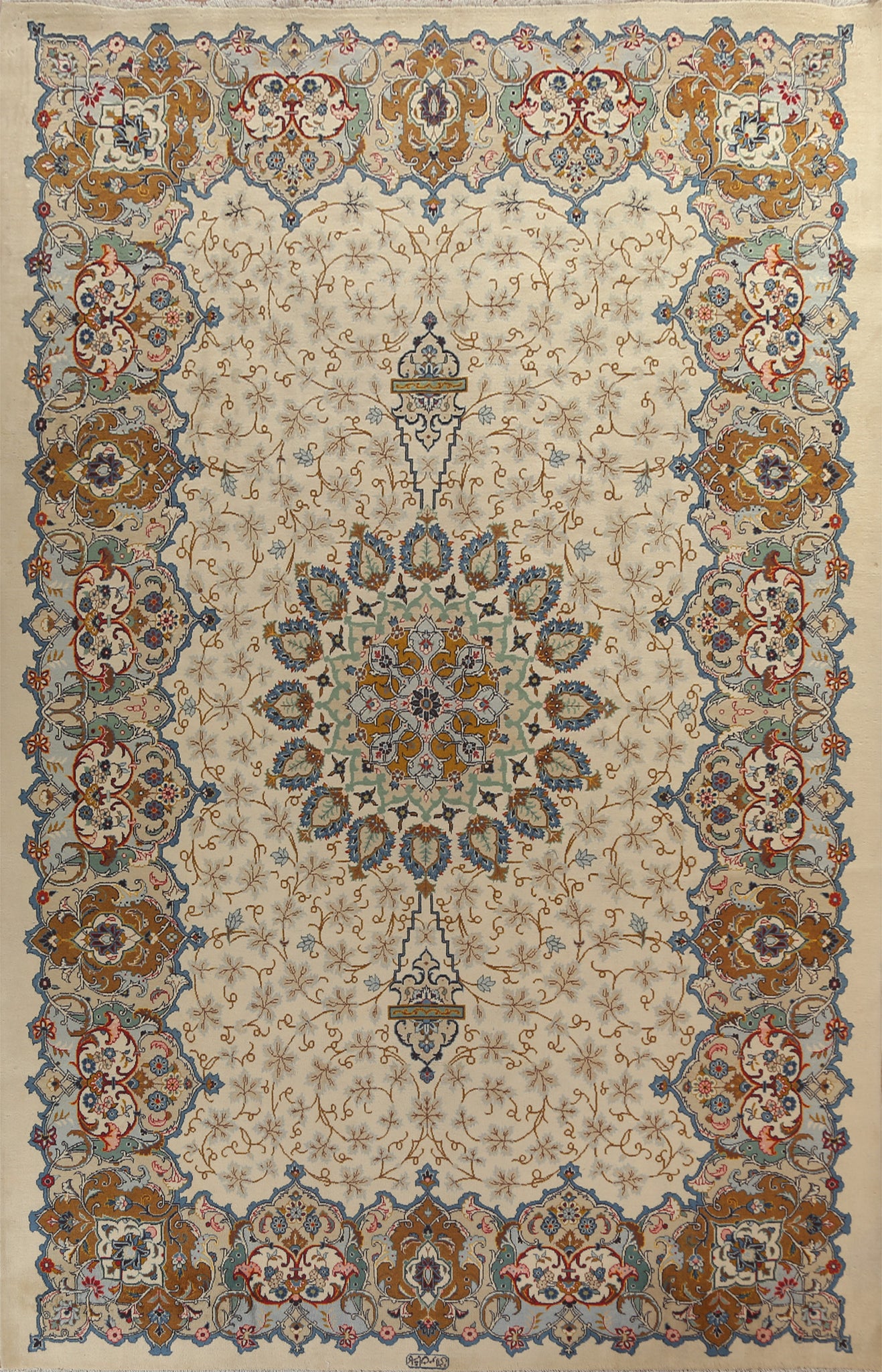 Handmade Wool Kashan Persian Area Rug 9x12