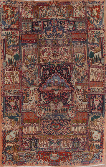 Animal Pictorial Kashmar Persian Area Rug 8x11