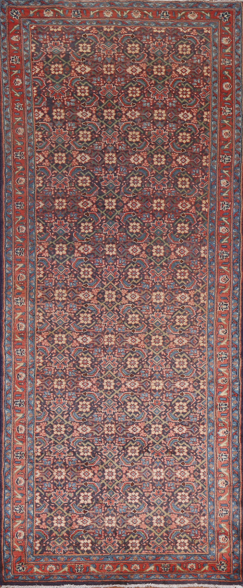 Geometric Mahal Persian Runner Rug 4x11