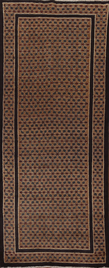 Brown Wool Malayer Persian Runner Rug 4x10