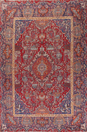 Vintage Red Wool Kashmar Persian Area Rug 10x13