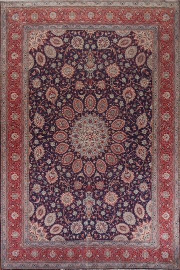 Floral Wool Sarouk Persian Area Rug 9x13