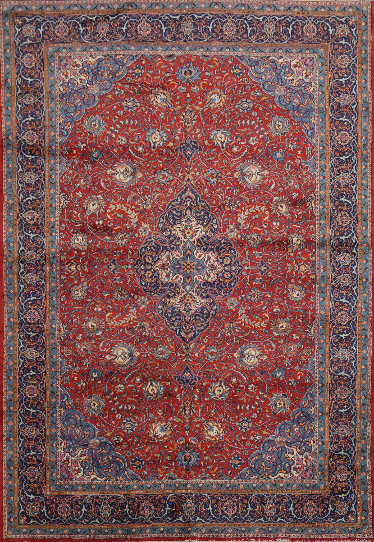 Vintage Red Sarouk Persian Area Rug 10x13
