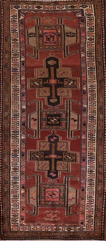 Geometric Wool Ardebil Persian Runner Rug 4x10