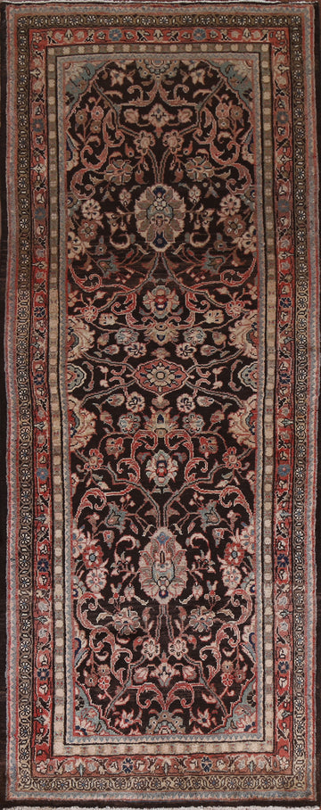 Hand-Knotted Wool Mahal Persian Runner Rug 4x10