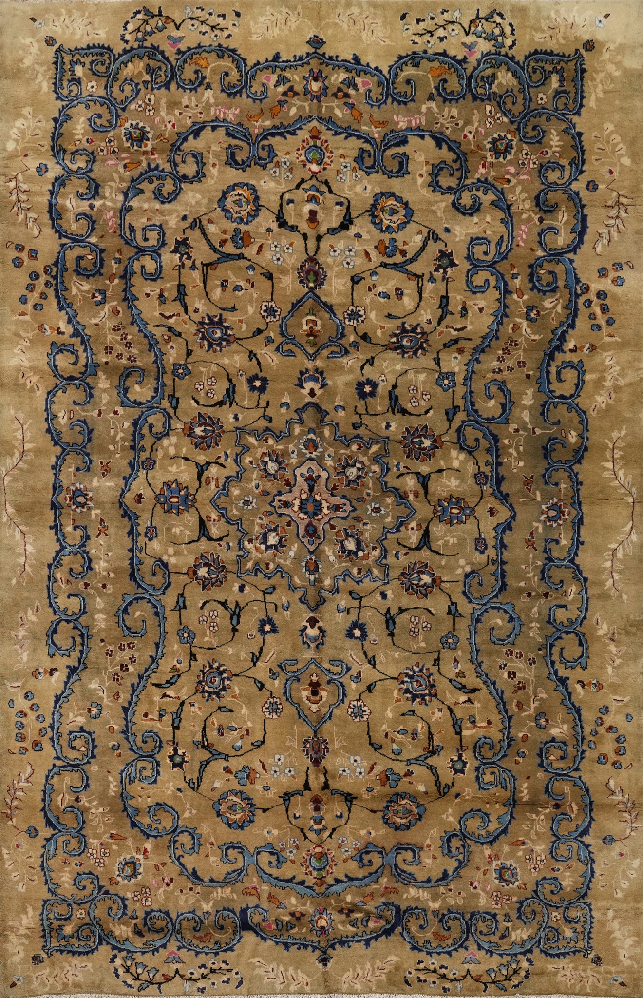 Handmade Wool Floral Kashan Persian Area Rug 8x12