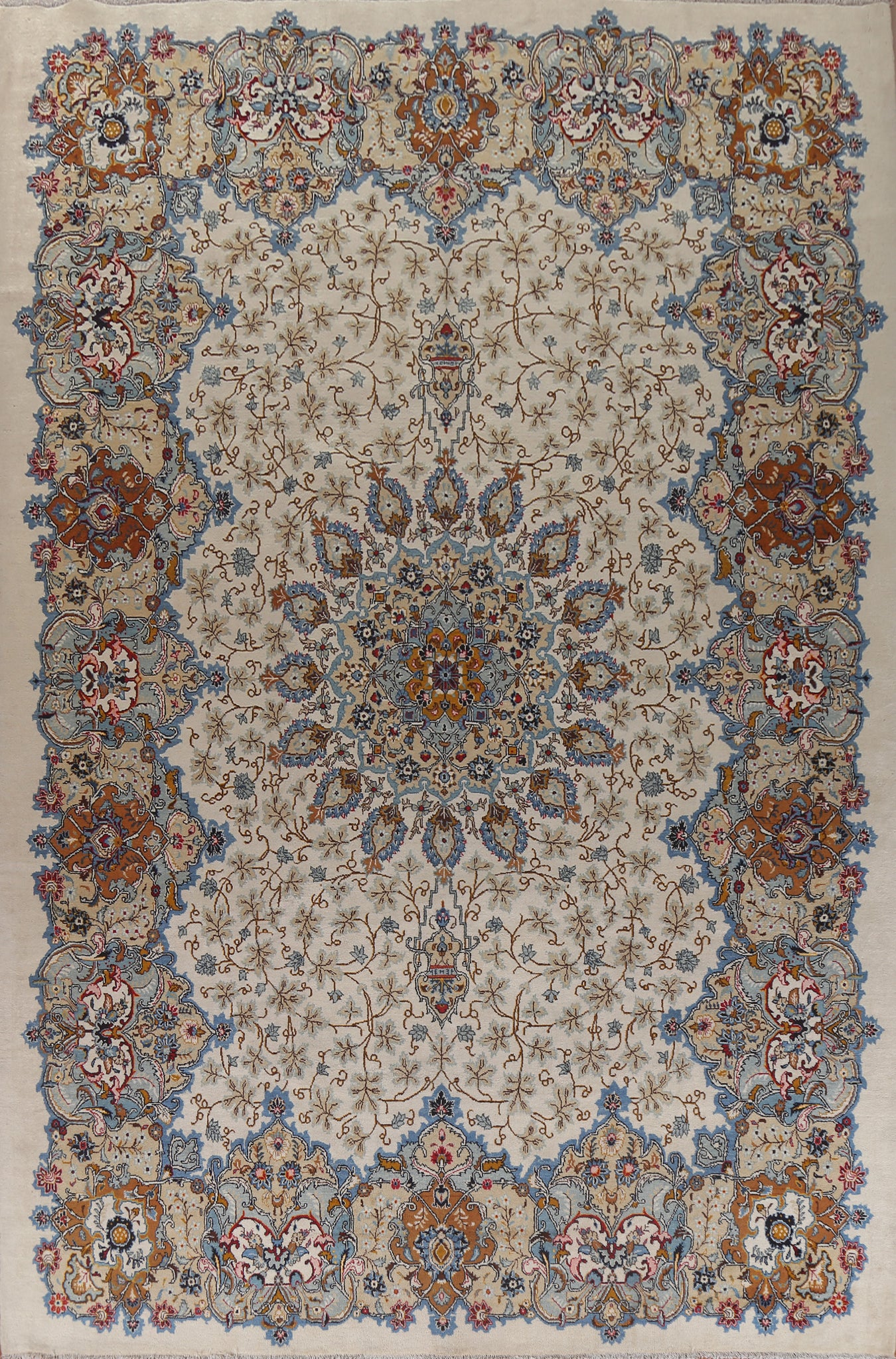 Wool Floral Kashan Persian Area Rug 10x13