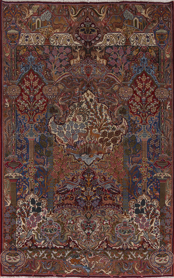 Animal Pictorial Kashmar Persian Area Rug 7x10