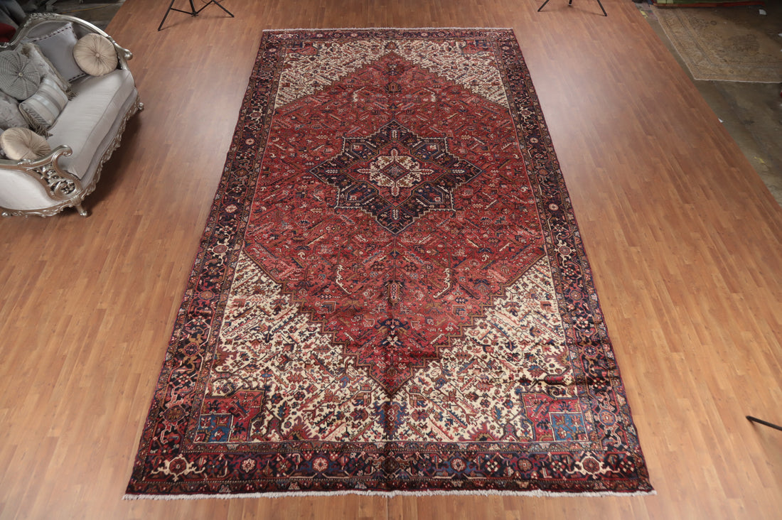 Vegetable Dye Palace Size Heriz Persian Rug 10x18