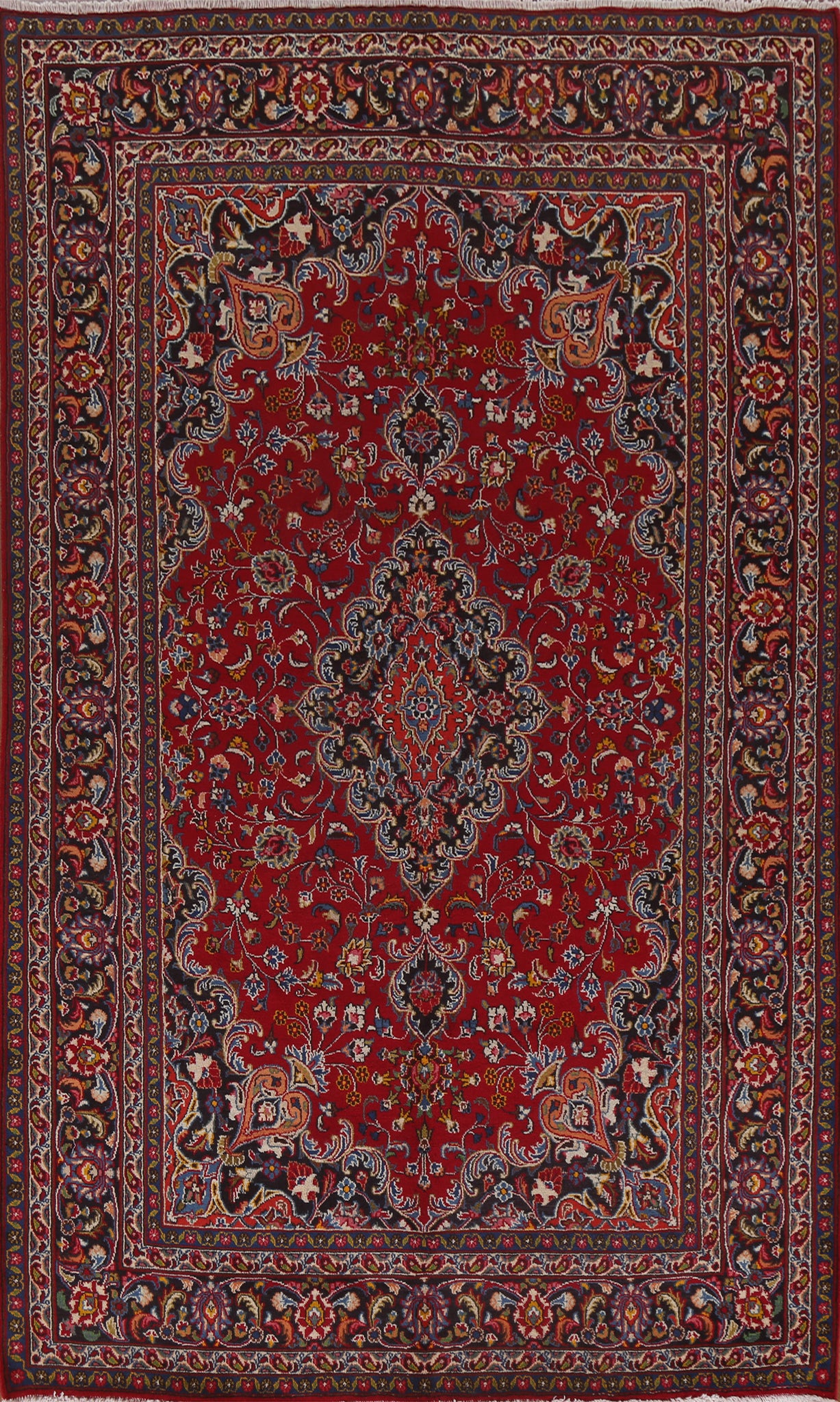 Traditonal Mashad Persian Area Rug 6x10