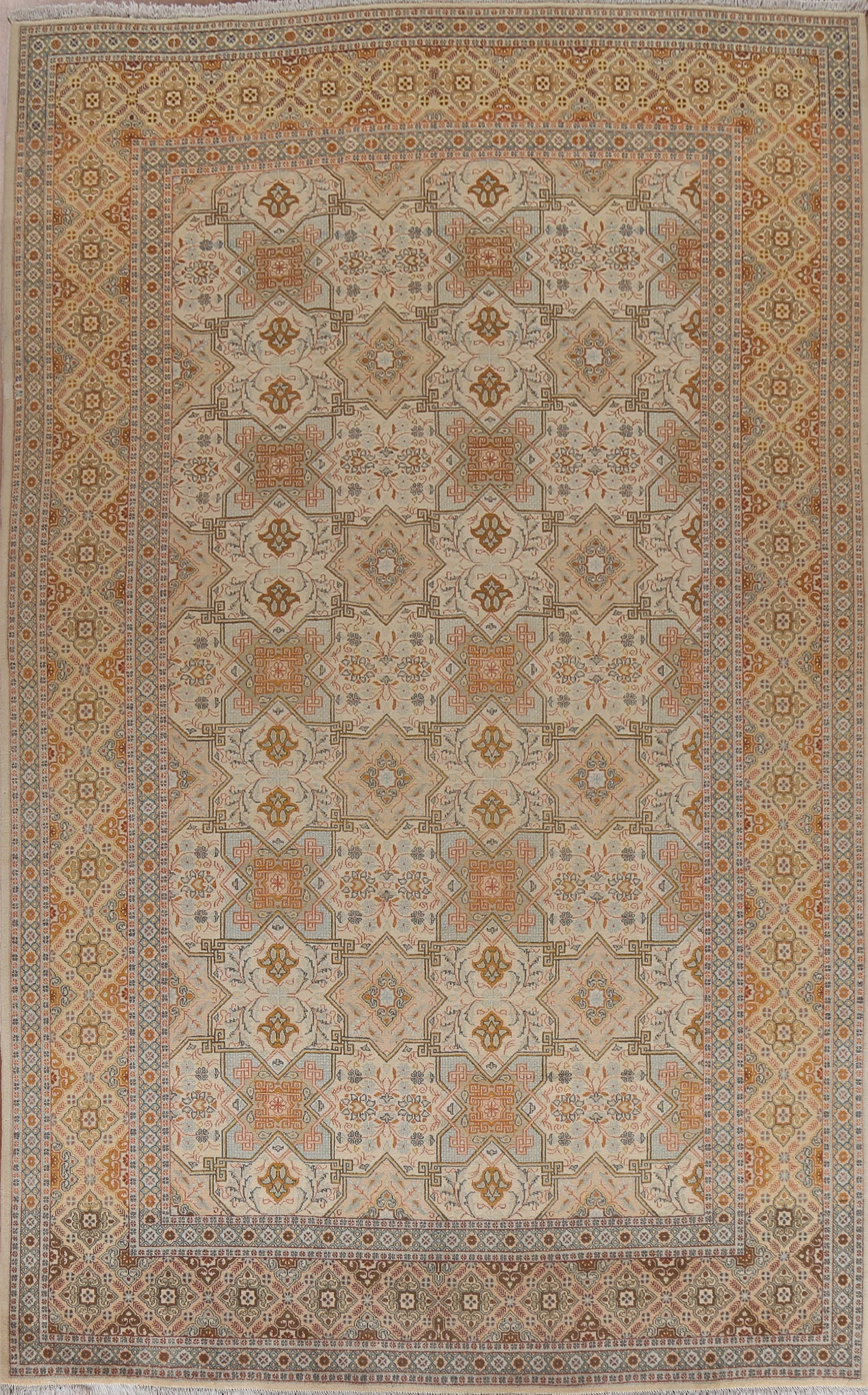 Geometric Wool Yazd Persian Area Rug 8x11