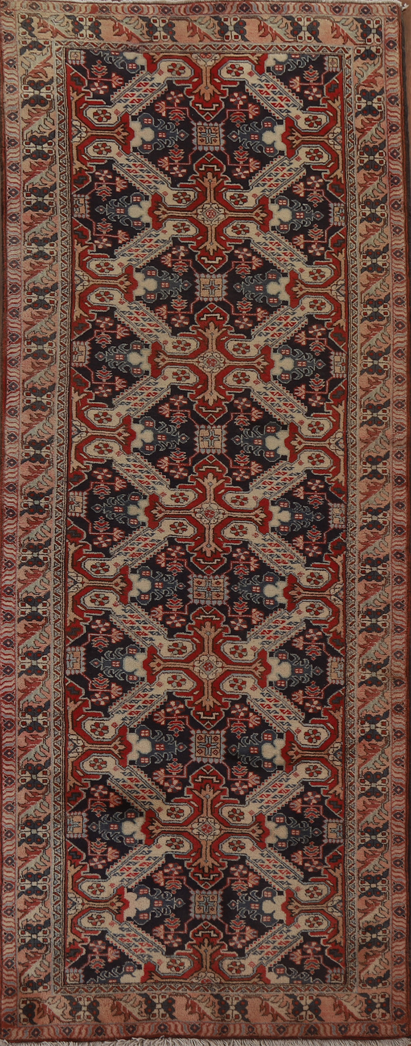 Handmade Wool Ardebil Persian Runner Rug 4x10