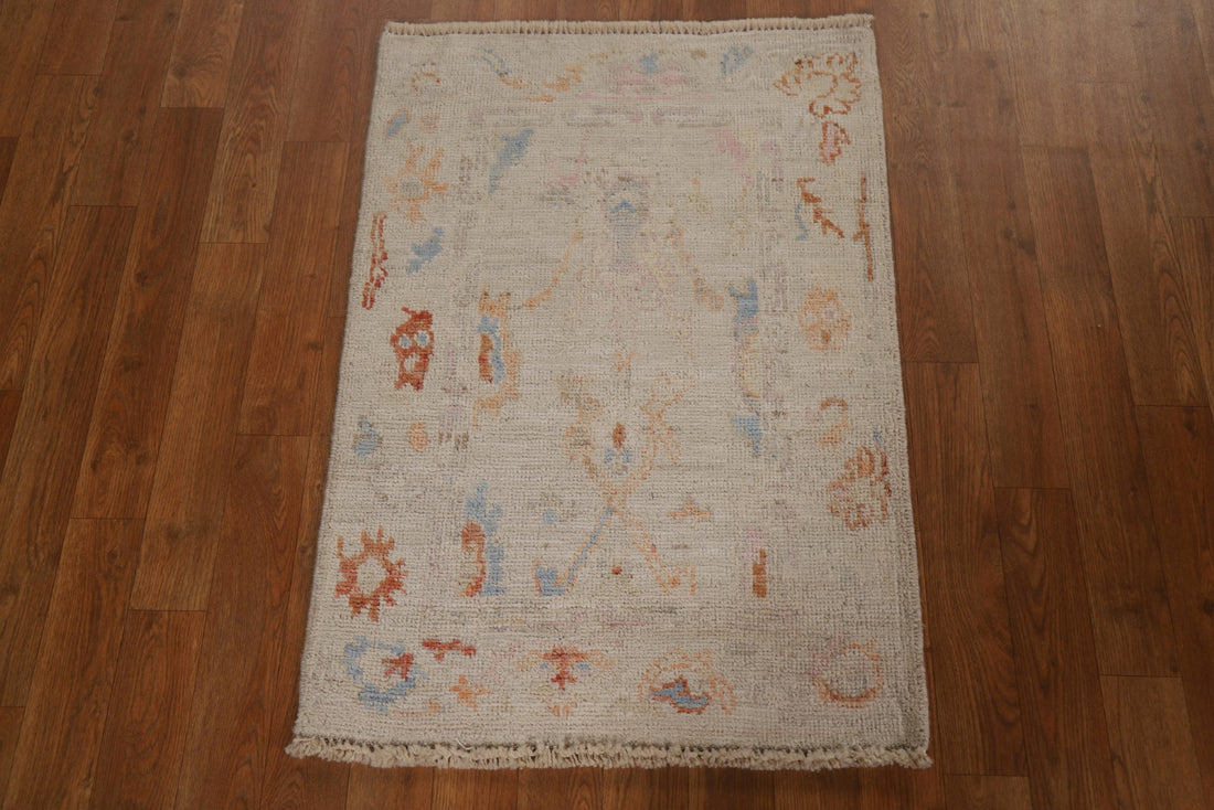 Handmade Wool Oushak Turkish Rug 2x3