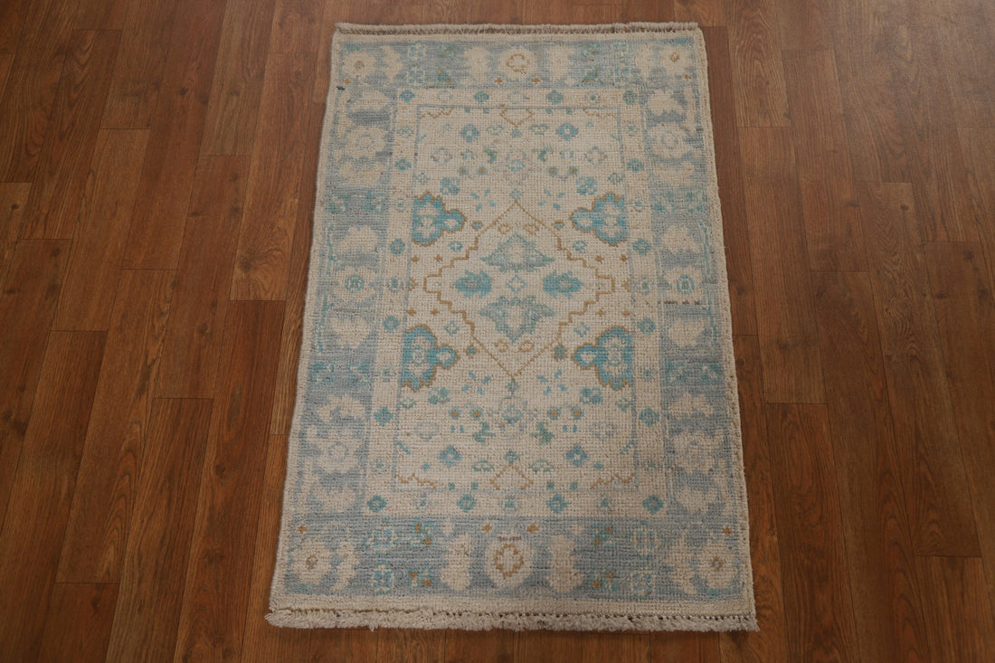 Geometric Oushak Turkish Wool Rug 2x3