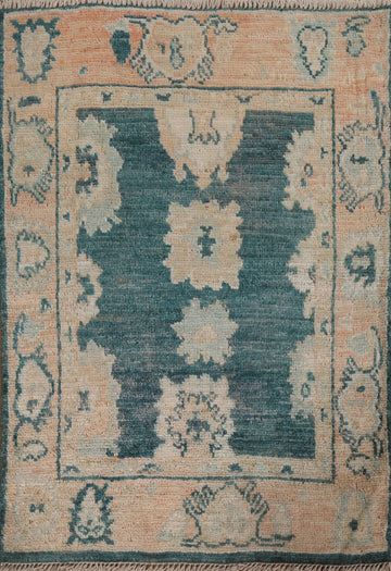 Geometric Wool Oushak Oriental Rug 2x3