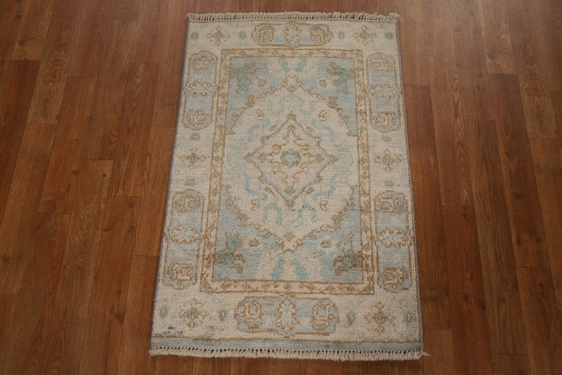 Muted Geometric Oushak Oriental Rug 2x3