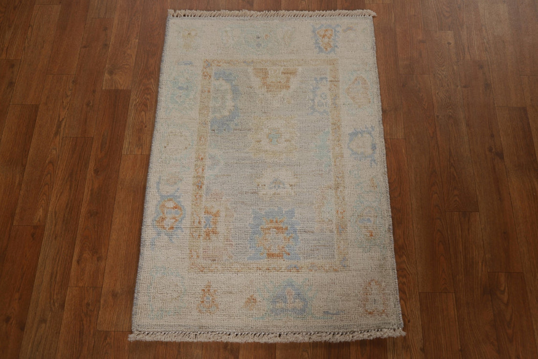 Muted Handmade Oushak Oriental Rug 2x3