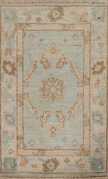 Muted Oushak Oriental Rug Wool 2x3