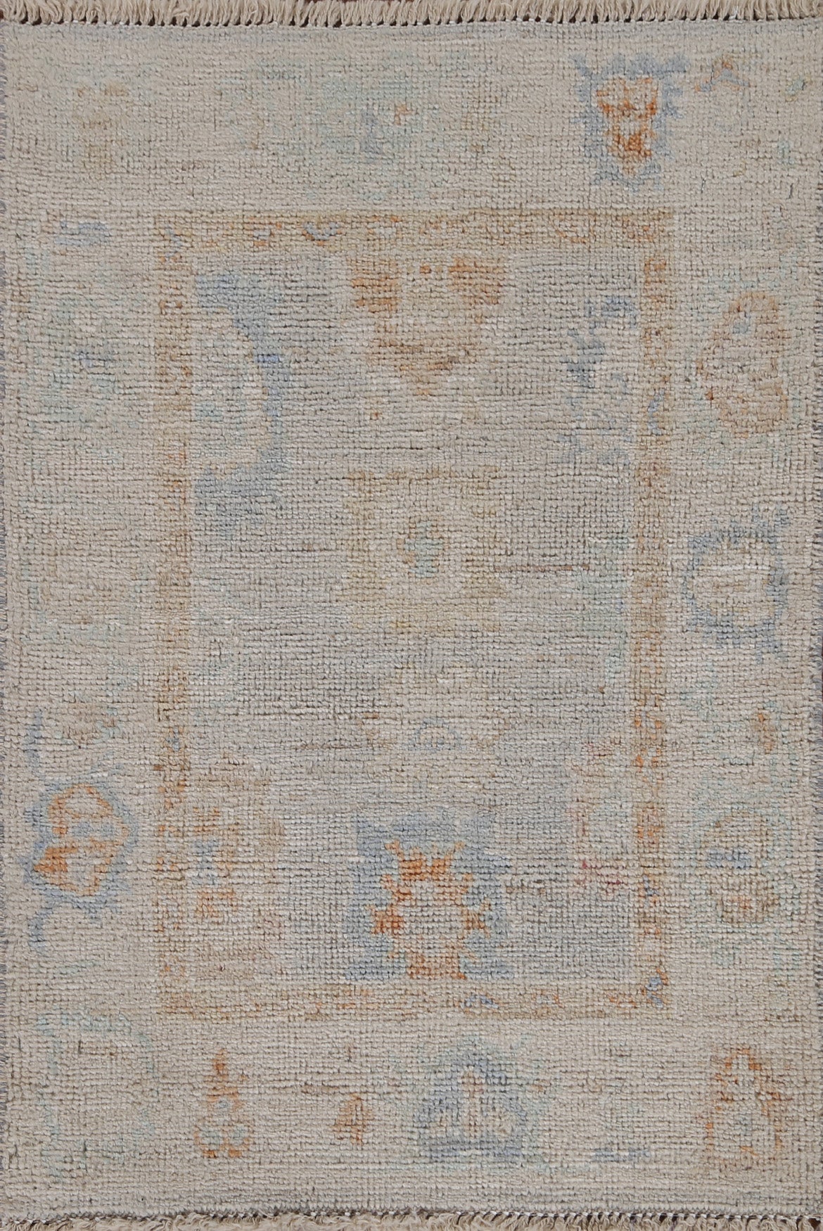 Muted Geometric Oushak Turkish Rug 2x3