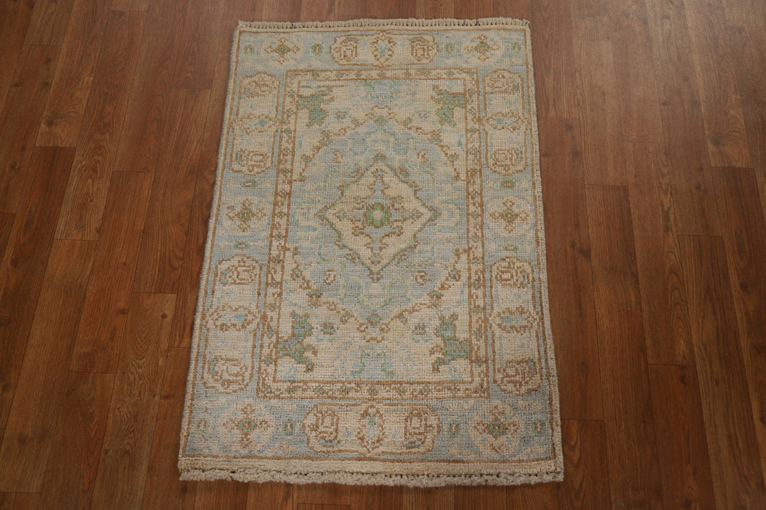 Geometric Oushak Turkish Wool Rug 2x3