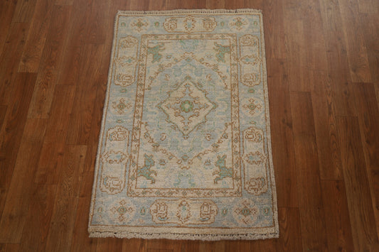 Geometric Oushak Turkish Wool Rug 2x3